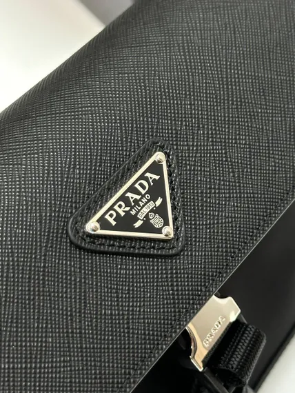 Сумка-мессенджер PRADA из нейлона и сафьяна