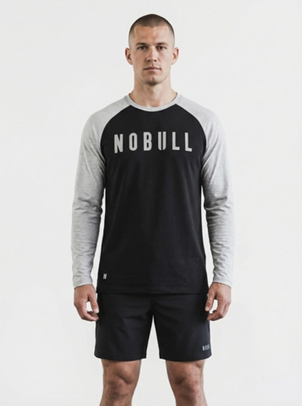 Лонгслив NOBULL серо-черный