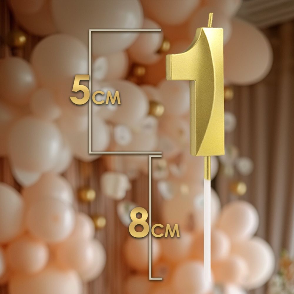 Свеча в торт на шпажке «Грань», цифра &quot;1&quot; ,золотая, 5 см