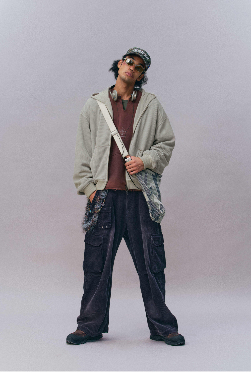 Худи Двухсторонний Nothomme Monterest vintage waffle knit reversible relaxed fit hooded