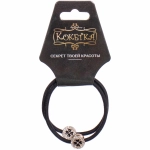 Резинка для волос в наборе 2шт «DesignPRO», круги, цвет черный / золото, d-5.5см