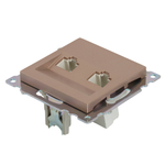 Розетка компьютерная 2-местная RJ-45 (механизм) STEKKER GLS00-7109-02, серия Катрин, шампань 50004