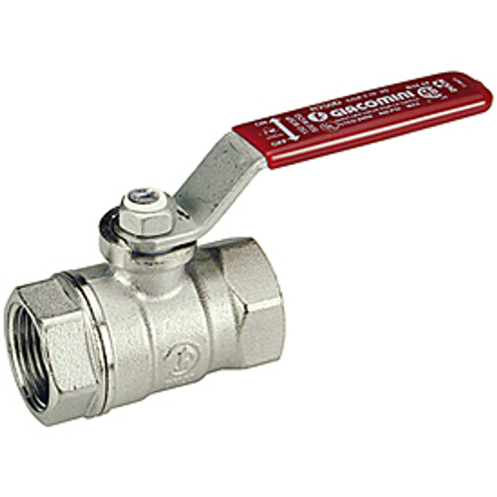 Кран шаровой Giacomini R250D - 2"1/2 (ВР/ВР, PN35, Tmax 185°C, ручка-рычаг красная)