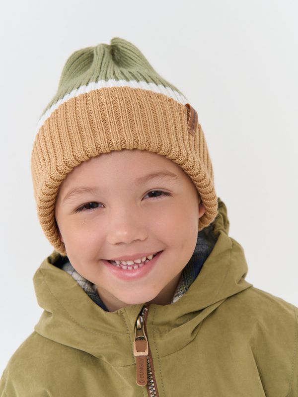 Шапка тыква из смесовой шерсти однослойная Колор блок 