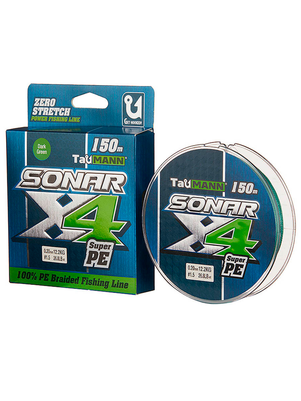 Плетеный шнур для рыбалки TauMANN Sonar PE X4 150m #1.2 (0.18mm) Yellow