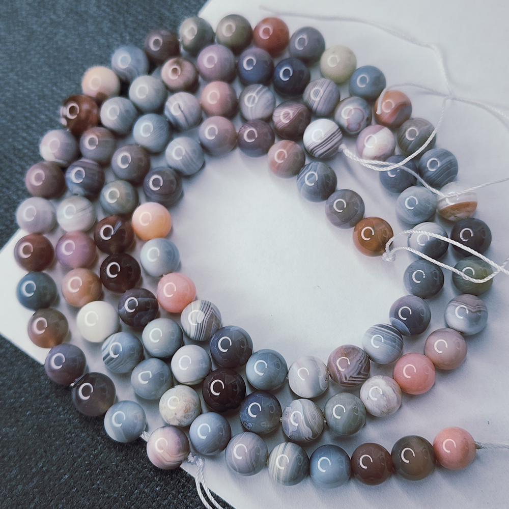 Агат Ботсвана, персиковый, р-р 8мм