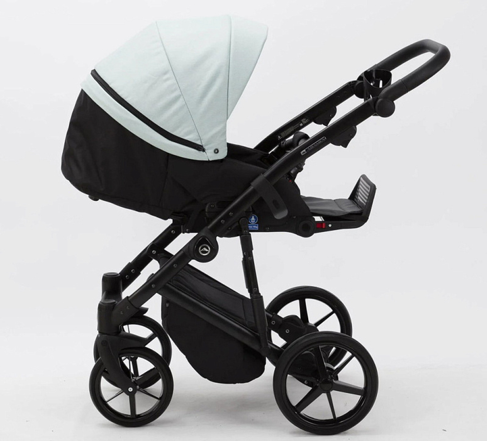 Детская коляска Adamex Mobi 2 в 1 M-PS25 Серо-зеленый, Кожа