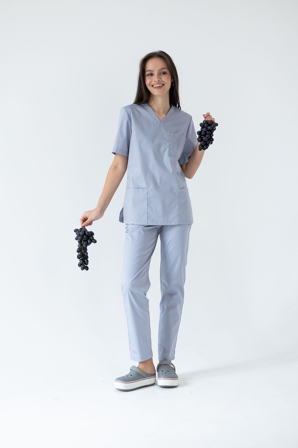 Блуза женская м644 Toray стретч серый29