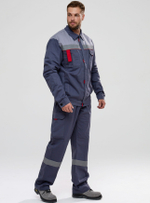 Костюм Флофт-2 СОП У. (тк.Саржа,250) п/к, т.серый/св.серый