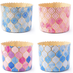 Форма бумажная для кулича «Витражи» (200 гр, 90/90 мм) 125 шт/туб