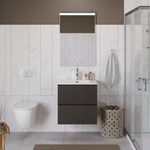 Тумба с раковиной подвесная BelBagno UNO-700-2C-SO-GSO Темно-Серый матовый, раковина белая BB-8099-70