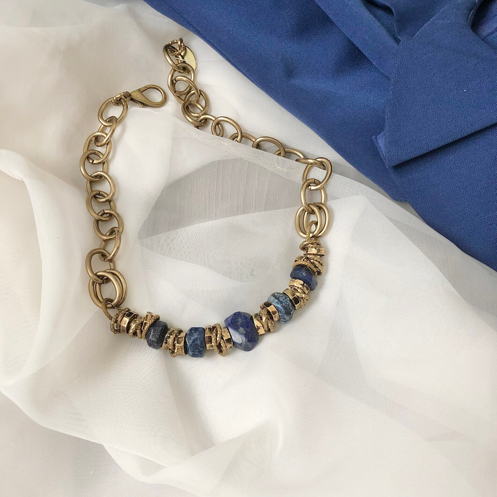 HMG 1019 лазурит Колье арт.1657