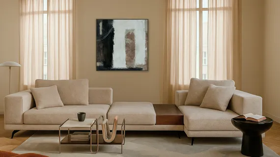 Постер Nebula vertical 120х120 см, коричневый, жёлтый