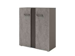 Стеллаж средний широкий с планкой 950х414х1096 D-76 Бетон Чефалу светлый/Трюфель