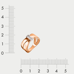 Кольцо женское из красного золота 585 пробы с фианитами (арт. 027071-1102)