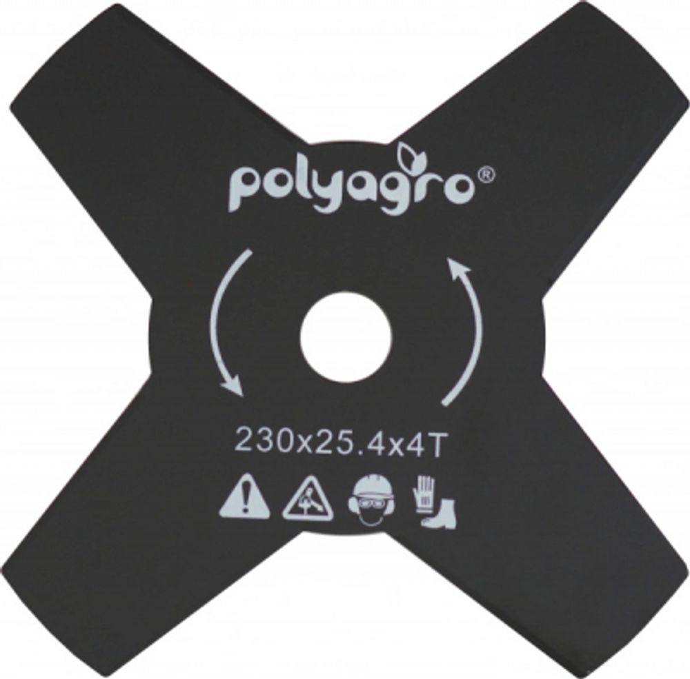 Диск для триммера 230х25,4мм 4 лопасти Polvagro