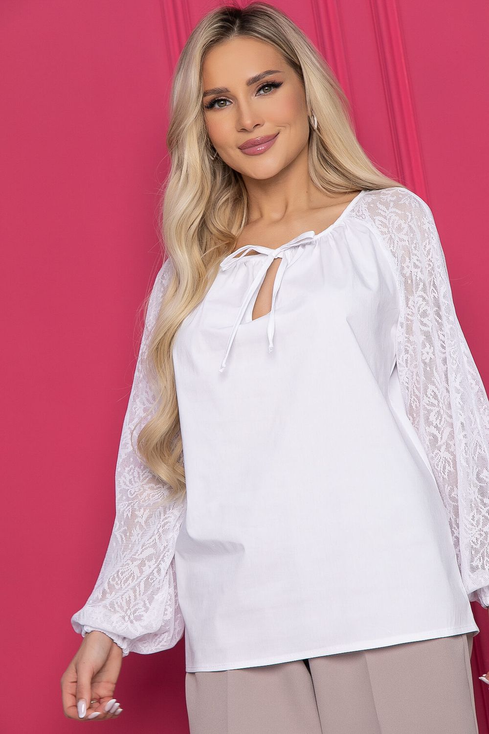 Блуза Шарм НЬЮ (белая) Б10461 LT Collection