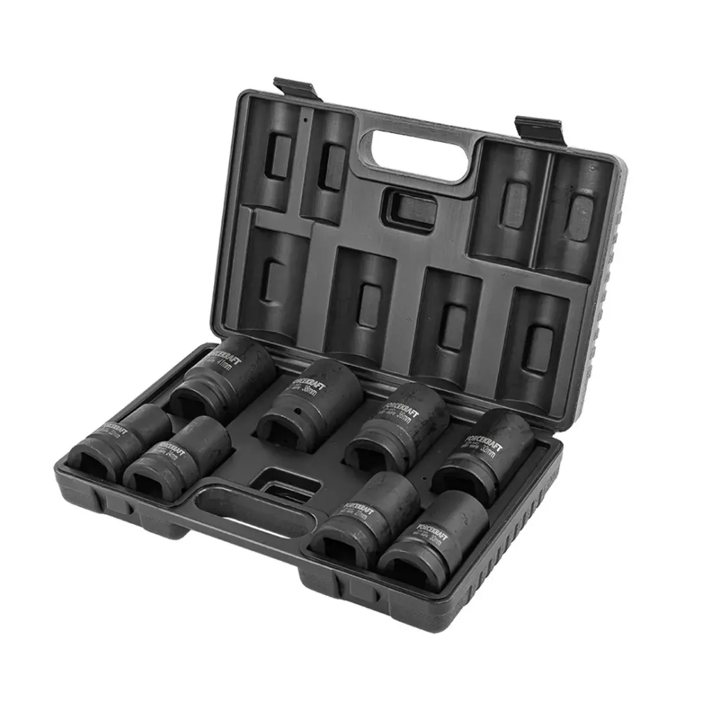Головки ударные глубокие, набор 8пр., 1''(12гр.) FORCEKRAFT FK-8081-9MPB