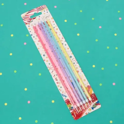 Свечи для торта «Party» 6 шт, 25 см, микс