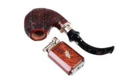 Зажигалка трубочная Mastro de Paja, серебро и бриар