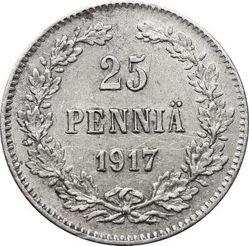 25 пенни (pennia) 1917 S (монета для Финляндии)