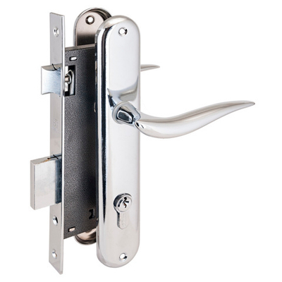 Замок Аллюр врезной 0205 СР хром с ручками