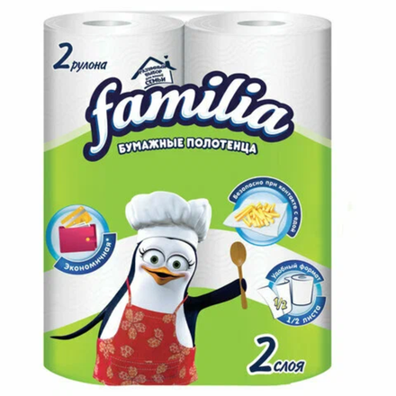 Бумажные полотенца Familia 2 слоя 2 рулона