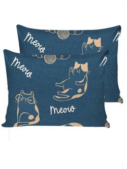 Постельное белье поплин Сказка "Meow" 1,5-сп Наволочка 50x70 см 1 шт Простынь на резинке 90x200 см Пододеяльник 145x215 см