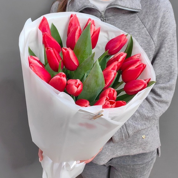 Букет из 23 красных тюльпанов