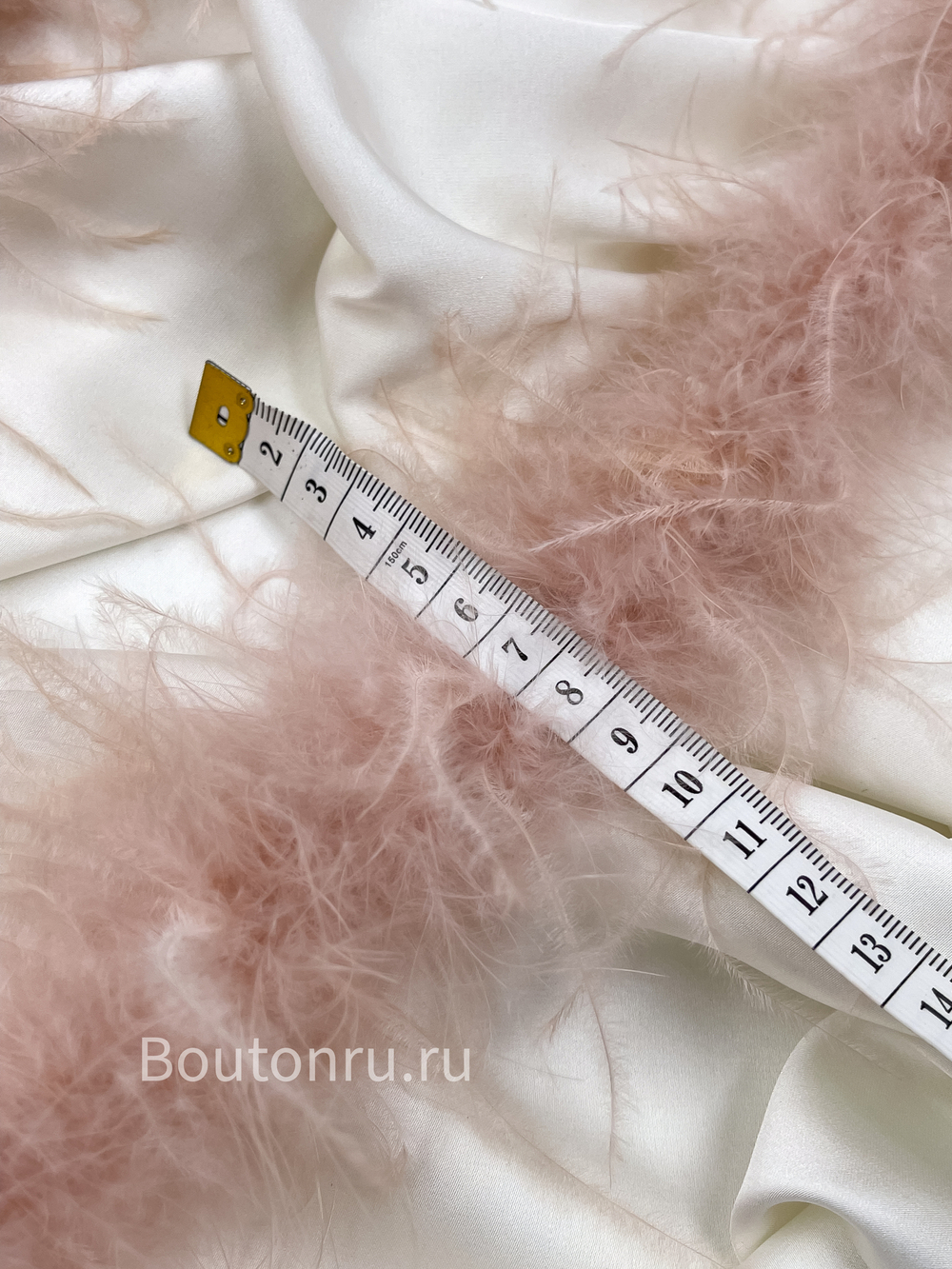 Боа страус 1 нить пыльно-розовое