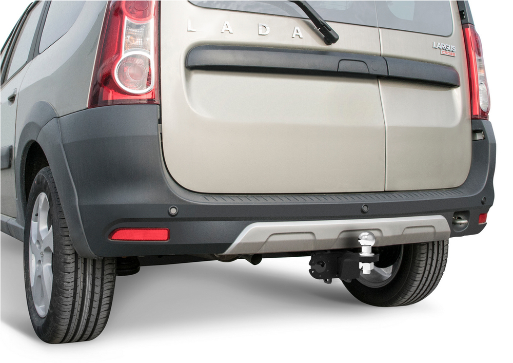 Фаркоп под квадрат c электрикой Smart для Lada Largus Cross (Лада Ларгус Кросс) универсал 2014-2021 2021-н.в., шар E, 1300/75 кг, F.6017.005