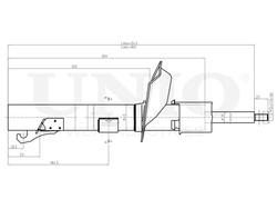 Амортизатор газовый передней подвески правый UNIO SAB-10081