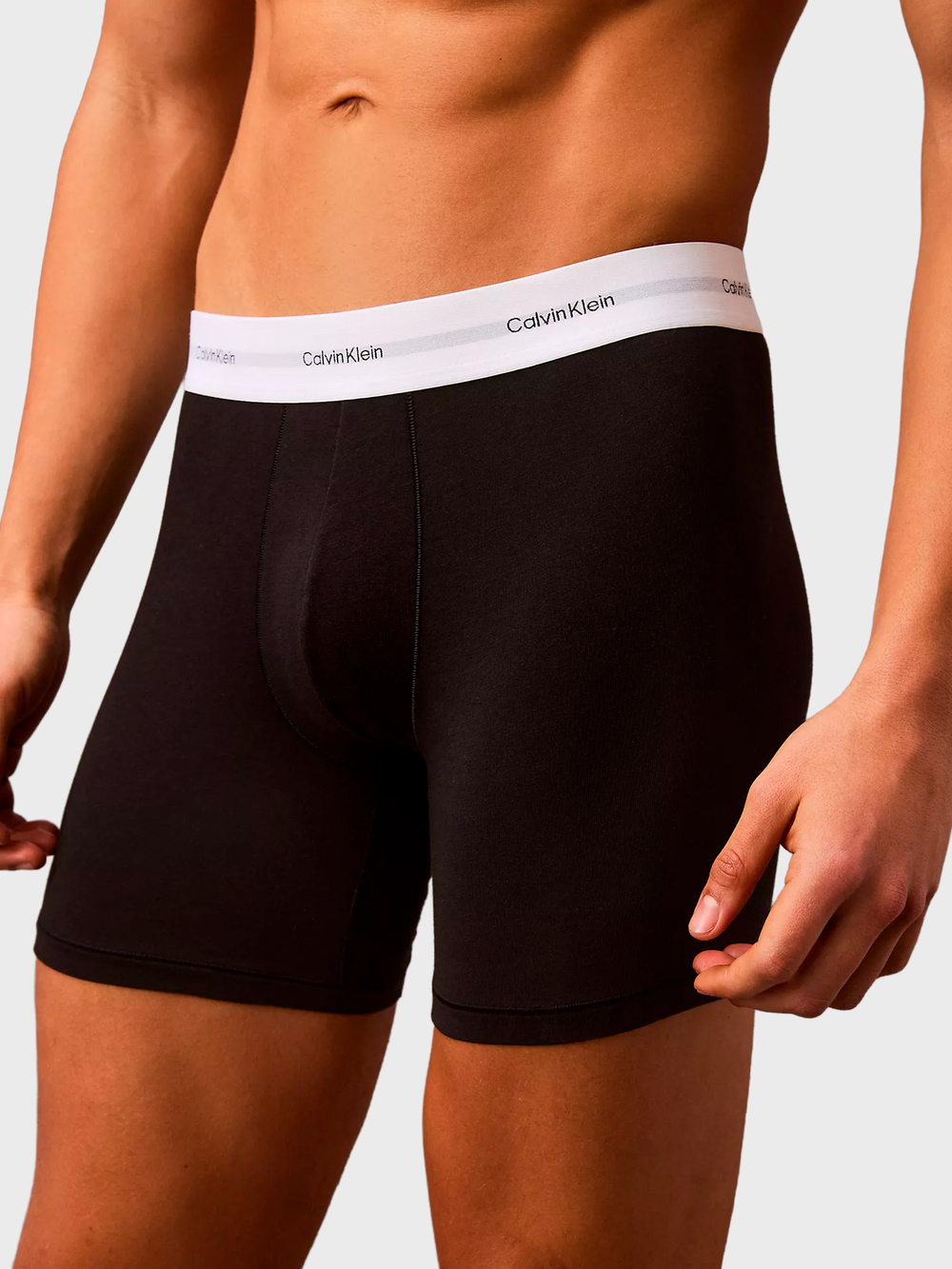 Мужские трусы боксеры-брифы Calvin Klein Cotton Modal Stretch 3-Pack Black