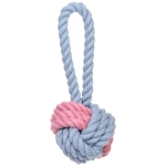 Игрушка - канат для собак средних и крупных пород «НЕСКУЧАЙКА», цвет розовый/голубой, 21см / d - 7.5см / 150гр (лейбл)