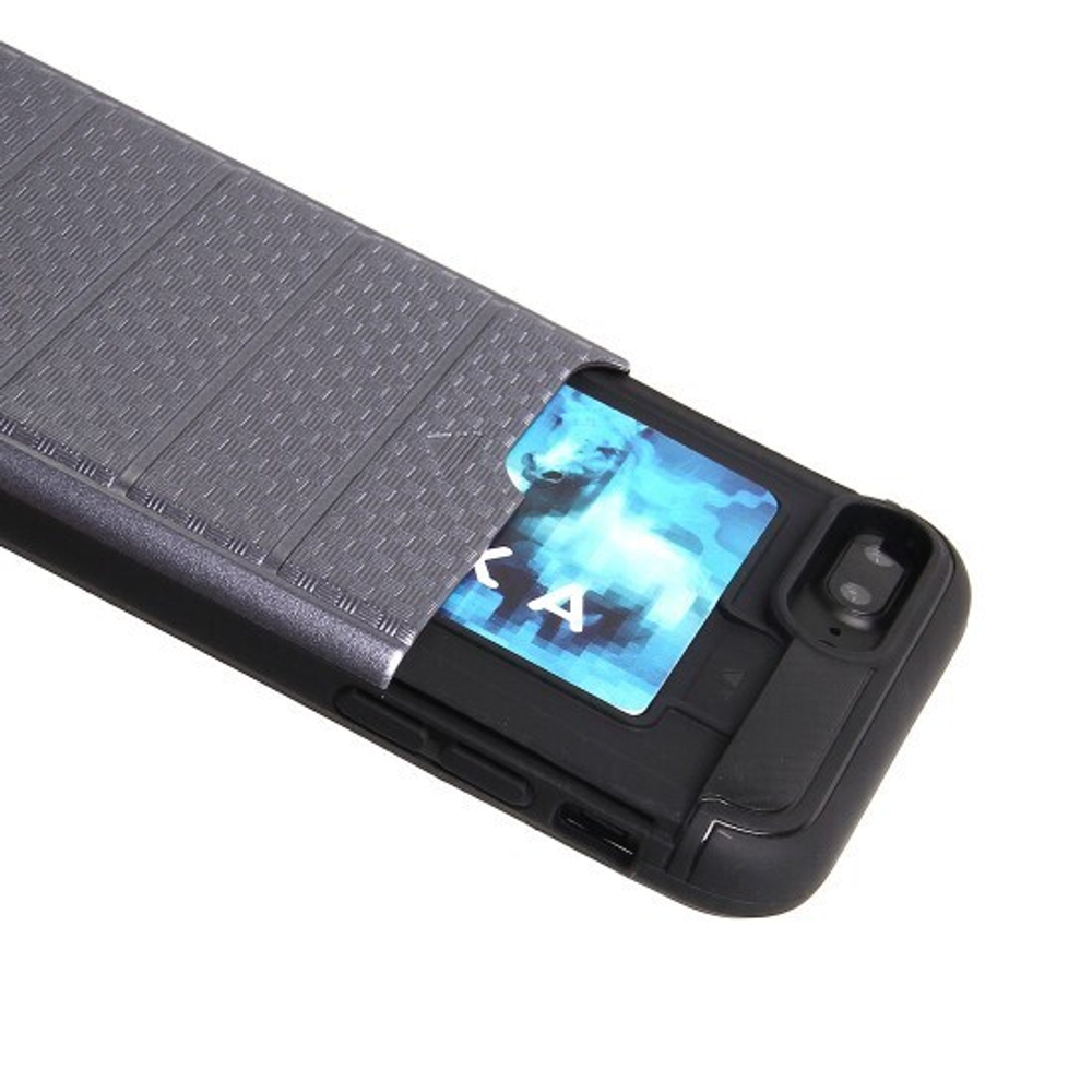 Чехол с вырезами под пластиковые карты для iPhone 7 Plus, 009464 Серебристый