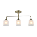 Люстра потолочная 3x40Вт E27, металл/стекло, античная бронза, белый матовый плафонДиаметр 10мм, высота до 65мм