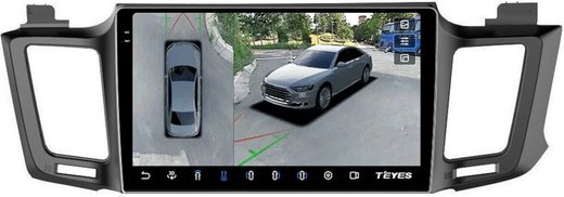 Магнитола для Toyota RAV4 XA40 2012-2019 - Teyes CC3-2K-360 на Android 10, 2K QLED, 6Гб+128Гб, CarPlay, 4G SIM-слот, 4 камеры в комплекте