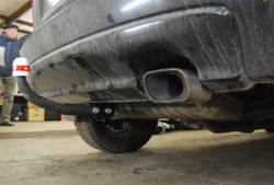 Фаркоп Hyundai Tucson 2004-2010 (кроме двигателя 2,7 л), Kia Sportage 2005-2010 , кроме авто с двумя выхлопными трубами, условно-съемный,(без электрики) Трейлер.7310