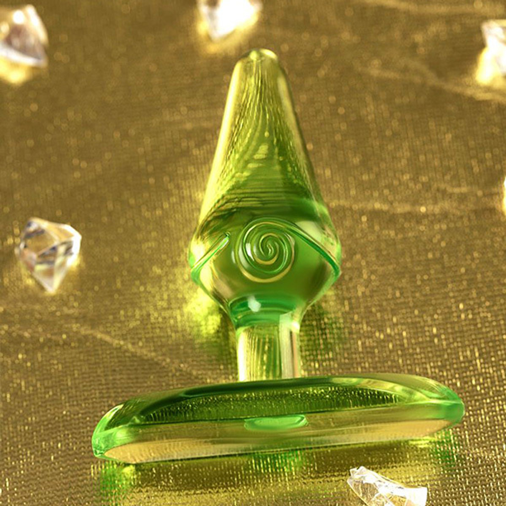 Зеленая анальная втулка 6,5см с ограничителем Toyfa Basic 881304-7