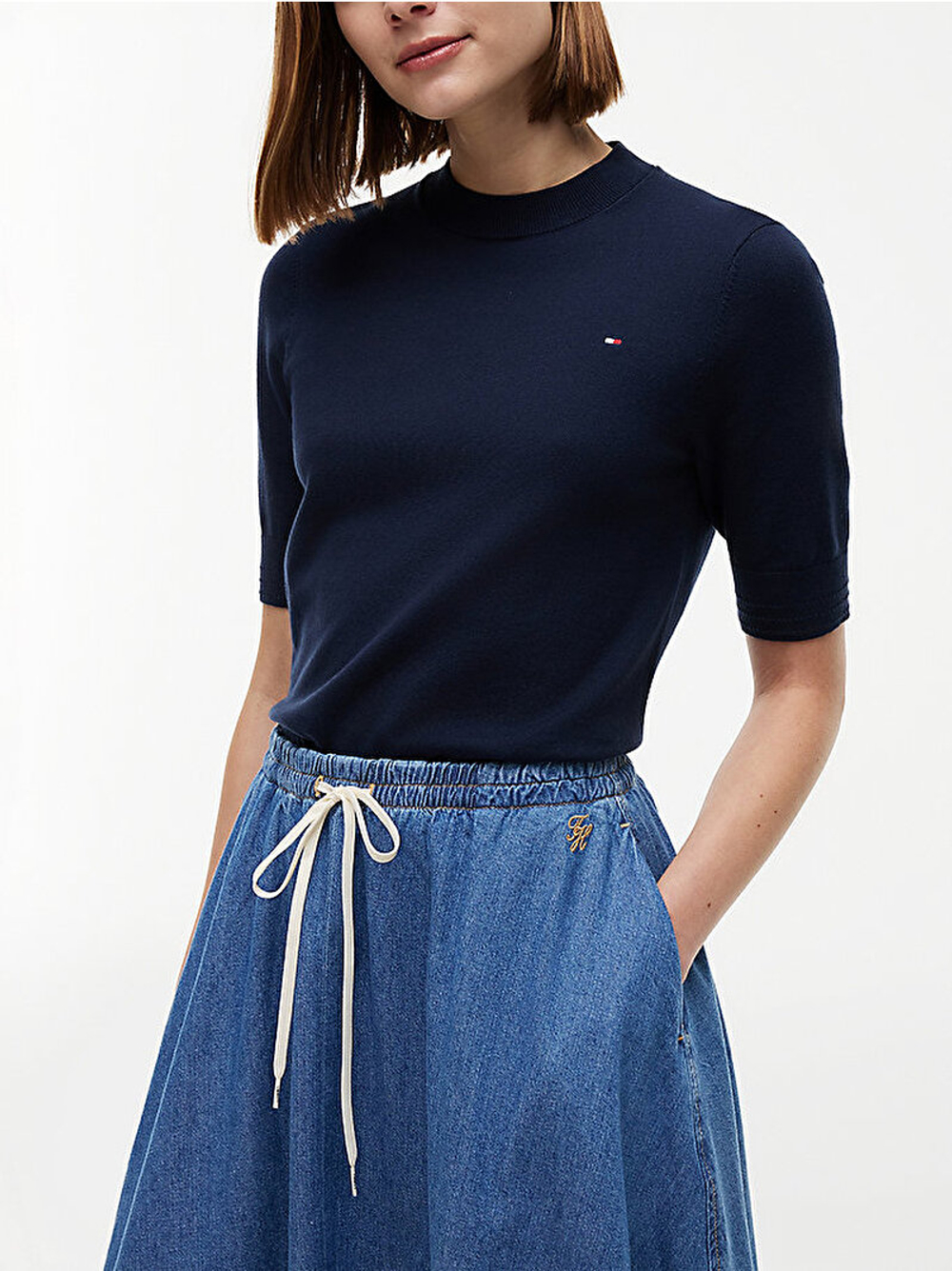 Женская расклешенная юбка средней длины - TOMMY HILFIGER