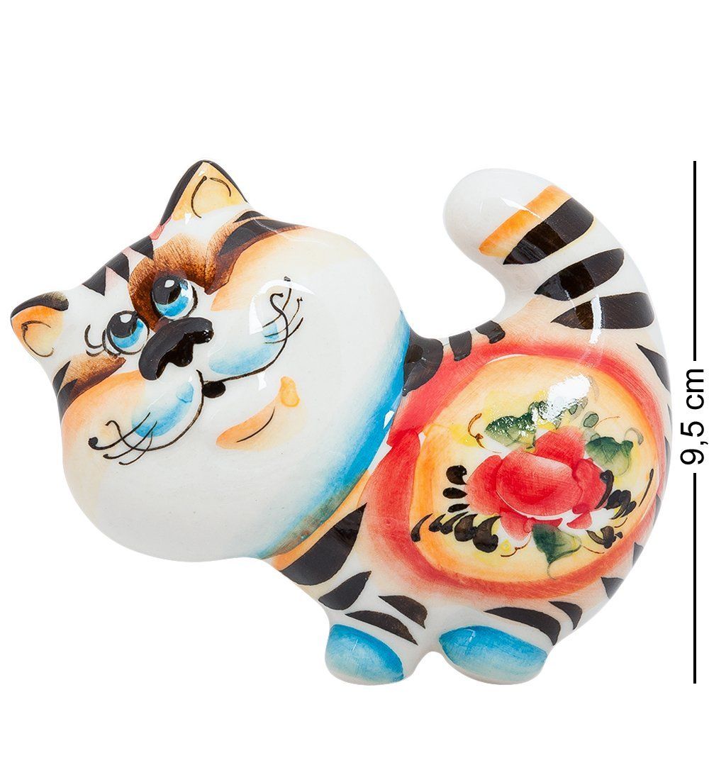 ГЛ- 335 Магнит «Кот-голова» цв. (Гжельский фарфор)