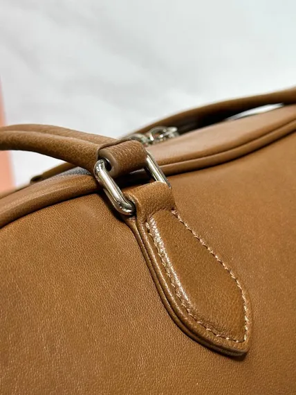 Женская сумка MIU MIU Pocket с верхней ручкой из кожи nappa, коричневая