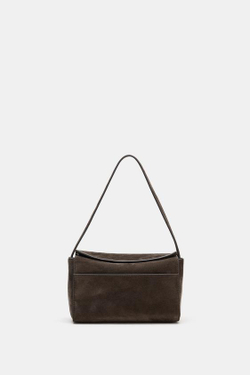 ZARA МИНИ-СУМКА ИЗ КОЖИ, КОРИЧНЕВЫЙ