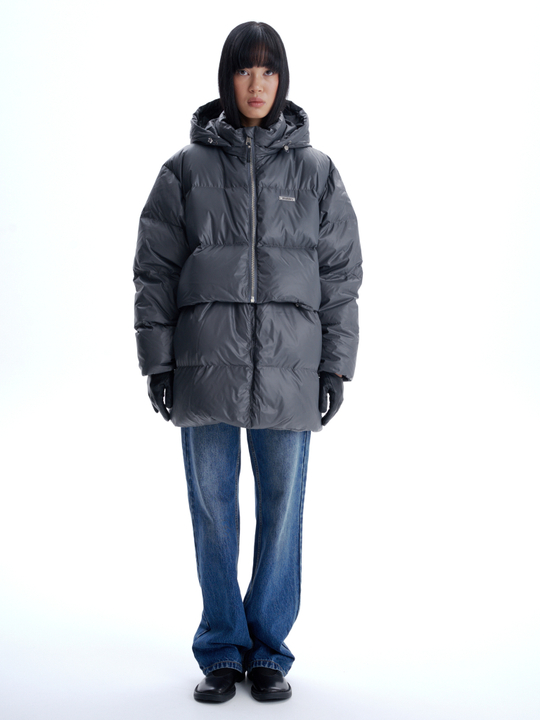 Пуховик "Ice, baby" серый