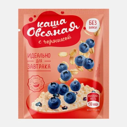 Каша овсяная ассорти клубника абрикос вишня черника слива 5шт*35г