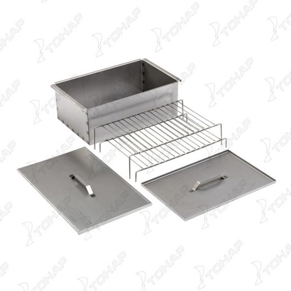 Коптильня двухъярусная Тонар с поддоном для сбора жира 450х280х170 (сталь 1,5 мм) (К-002)