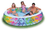 Бассейн надувной Intex 56494 Summer Joy 229х56 см / Круглый трехсекционный бассейн Летняя Радость Интекс для дачи и отдыха