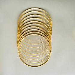 Кольца для макраме 25 см 10 шт в наборе, цвет золотистый, неразъемное / кольцо металлическое основа для рукоделия / основа для ловца снов