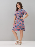 Платье Пкл-137/серый-голубойпион