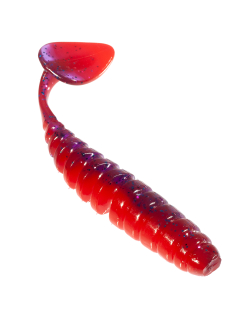Приманка ZUB-SHAD 75мм(3")-6шт, (цвет 021) фиолетовый верх -красный низ
